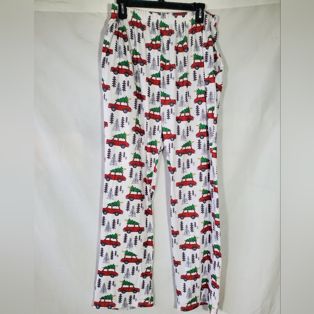 PAJAMAS PJ TREE ON CAR PRINTED LOUNGE PANTS CHRISTMAS TROUSER NIGHTWEAR